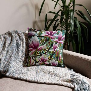 Magnolia Celestia Floral Cushion