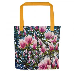Magnolia Nocturne – Floral Art Tote Bag - Image 3