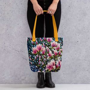 Magnolia Nocturne – Floral Art Tote Bag
